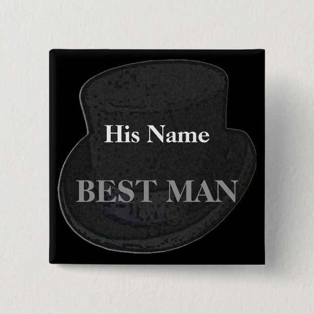 Best Man Name Tag Button (Front)