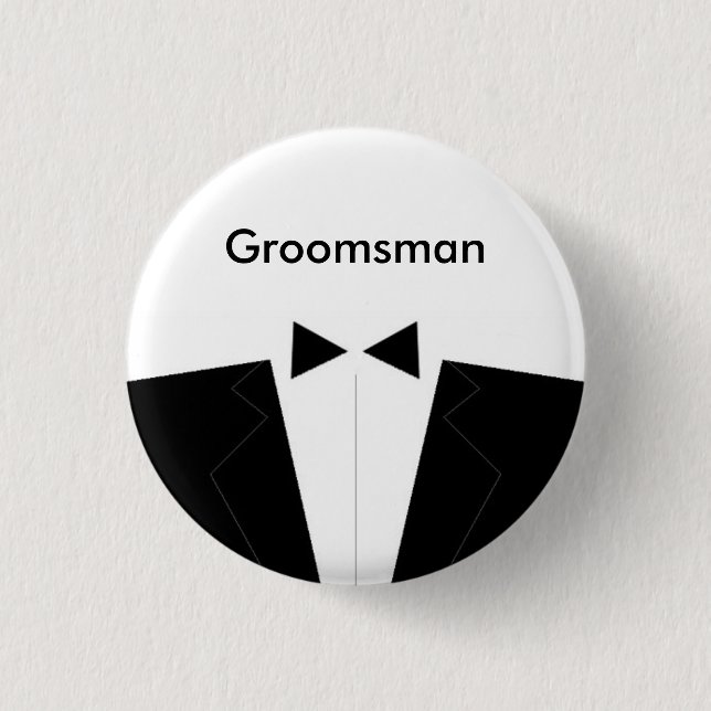 Best Man or Groomsman 3 Cm Round Badge (Front)