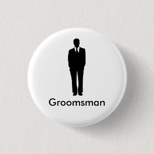 Best Man or Groomsman 3 Cm Round Badge