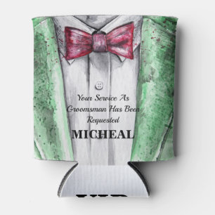 Best Man or Groomsman Invitation Can Cooler