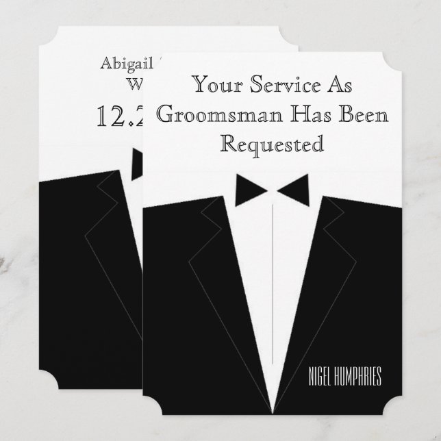 Best Man or Groomsman Invite (Front/Back)