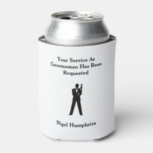 Best Man or Groomsman Invite Can Cooler