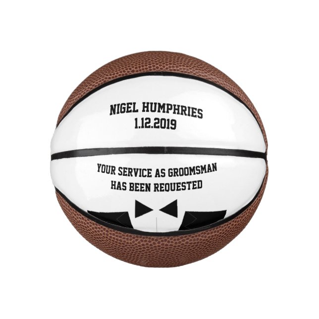 Best Man or Groomsman Invite Mini Basketball (Front)