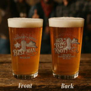 Best Man Party Posse Cowboy Bachelor Party Glass