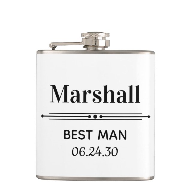 Best Man Personalised Hip Flask (Front)