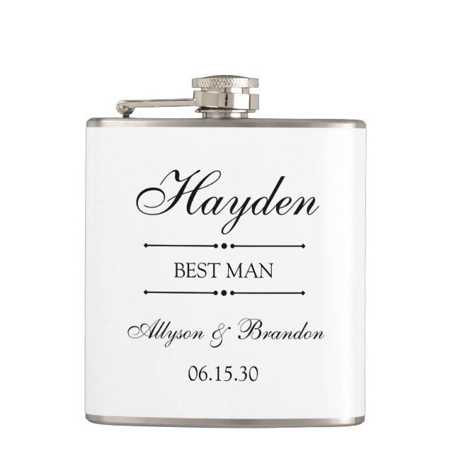 Best Man Personalised Hip Flask (Front)