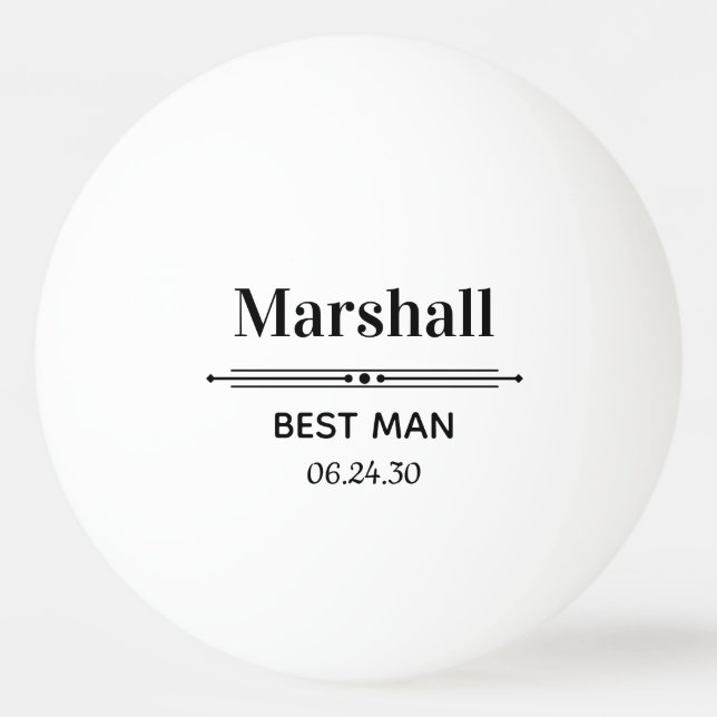 Best Man Personalised Ping Pong Ball (Front)