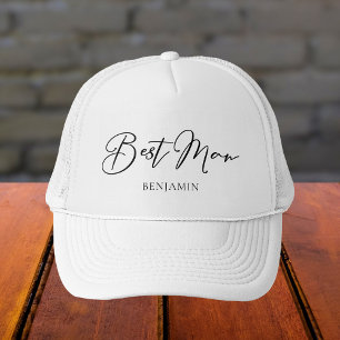 Best Man Personalized Chic Minimalist Wedding Trucker Hat