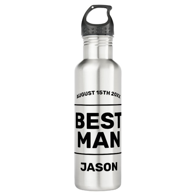 Best Man personalized groomsman gift 710 Ml Water Bottle (Front)