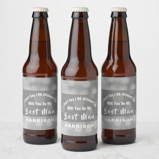 Best Man Proposal Bubbly Sparkly Personalised Beer Bottle Label (Bottles)