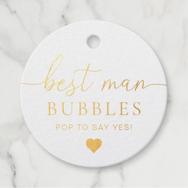 Best Man Proposal Foil Favour Tag (Front)