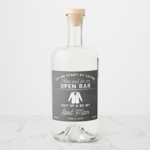 Best Man Proposal Liquor Bottle Label Set