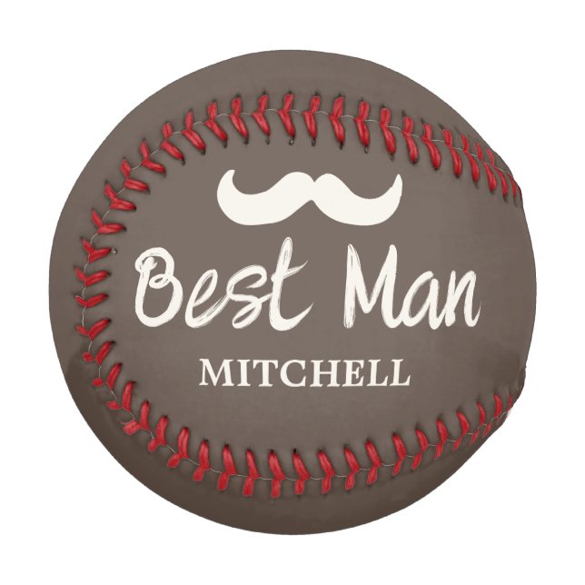 Best Man Proposal Wedding Name Date  Baseball (Front Left)