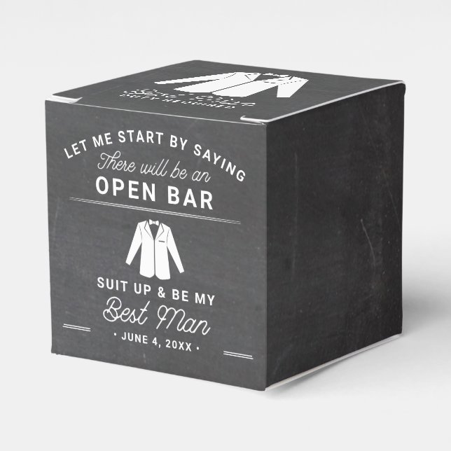 Best Man Proposal Will You Be My Groomsman Favour Box (Front Side)