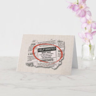 Best Man Request Want Ad Card