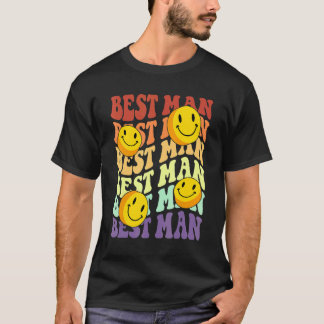 best man retro smile face wedding celebration bach T-Shirt