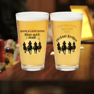 Best Man’s Last Rodeo Cowboy Sunset Party Drinking Glass