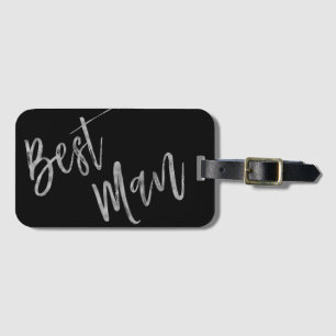 Best Man Silver Foil Luggage Bag Tag