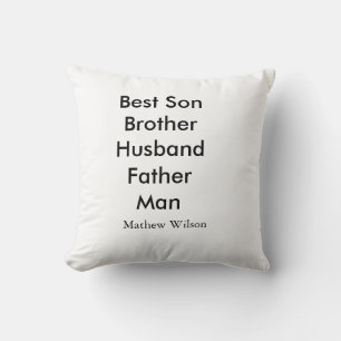 Best man son husband dad quotes add name text cushion