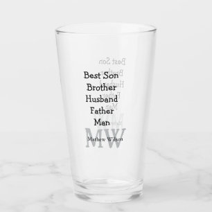 Best man son husband dad quotes add name text glass
