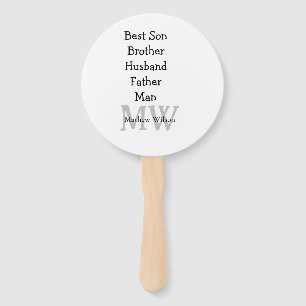 Best man son husband dad quotes add name text hand fan