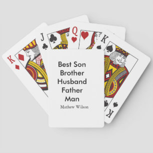 Best man son husband dad quotes add name text playing cards