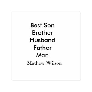 Best man son husband dad quotes add name text self-inking stamp