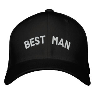 Best man text embroidered hat