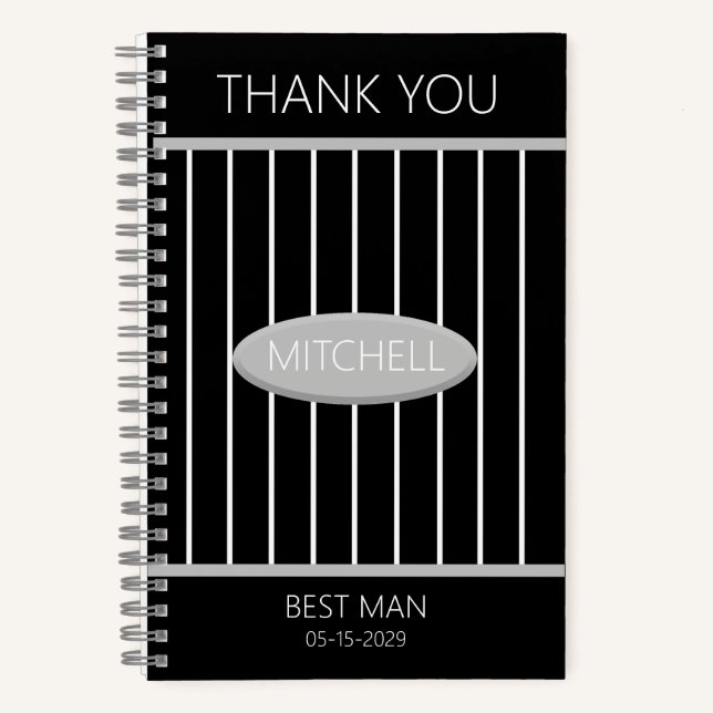 Best Man Thank You Journal Custom Name (Front)