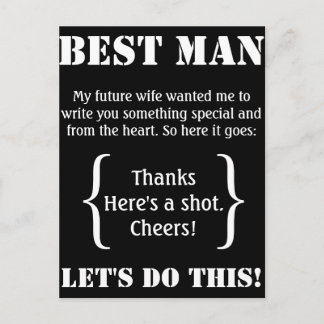 Best Man Thank You Postcard