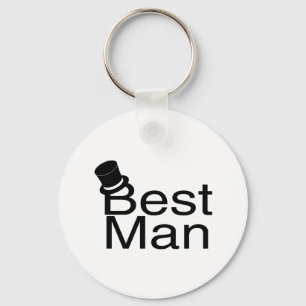 Best Man Top Hat Key Ring