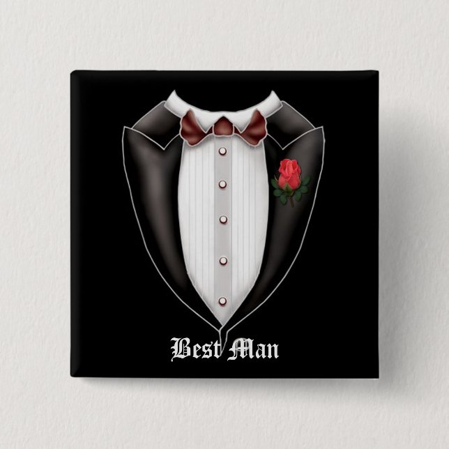 Best Man Tuxedo Button (Front)