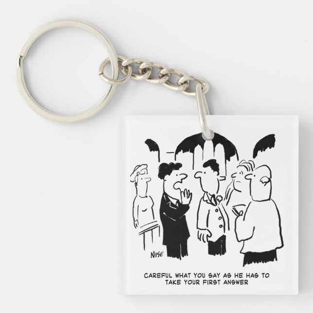 Best Man Warning to Bridegroom Key Ring (Front)