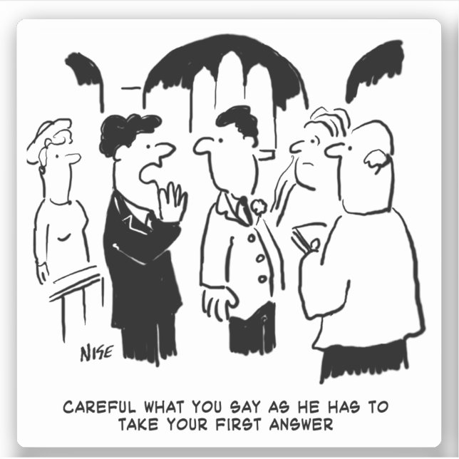 Best Man Warns the Bridegroom Wedding Cartoon. (Front)