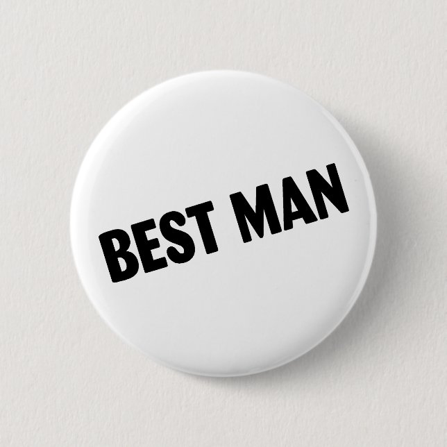 Best Man Wedding Black 6 Cm Round Badge (Front)