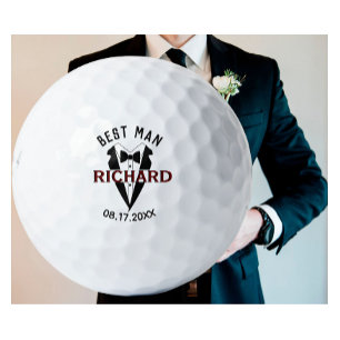 Best Man Wedding Custom Name Date Gift Golf Balls