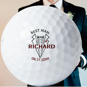 Best Man Wedding Custom Name Date Gift Golf Balls