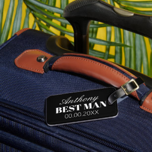 Best Man wedding favour gift travel luggage tag