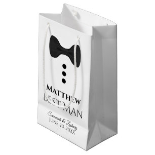 Best Man Wedding Gift Bag with Black Tie - Small