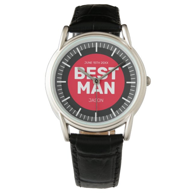 Best Man wedding gift from groom to groomsmen Watch (Front)