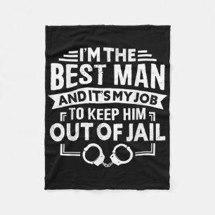 Best Man Wedding Groomsmen Funny Bridal Bachelor P Fleece Blanket