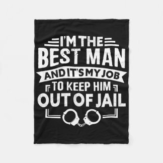 Best Man Wedding Groomsmen Funny Bridal Bachelor P Fleece Blanket