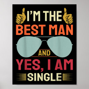 Best Man Wedding Groomsmen Funny Bridal Bachelor P Poster