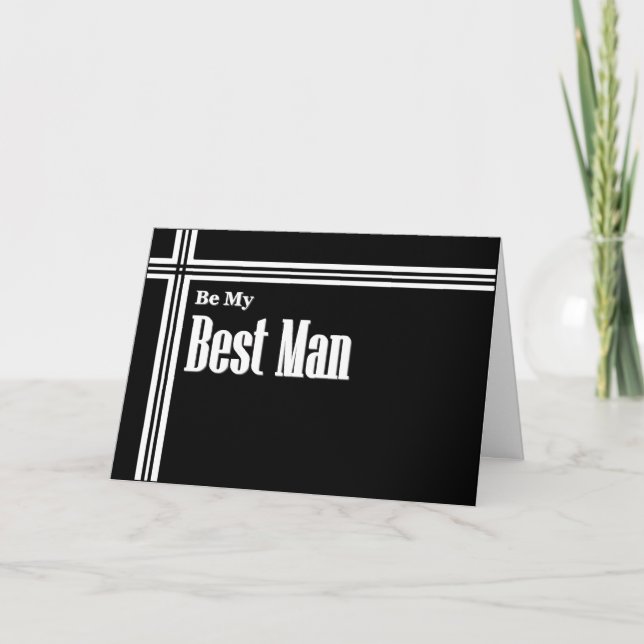 BEST MAN Wedding Invitation with Stripes (Front)