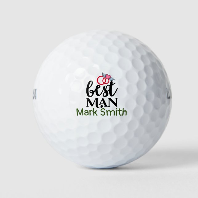 Best Man Wedding Party Gift  Golf Balls (Front)