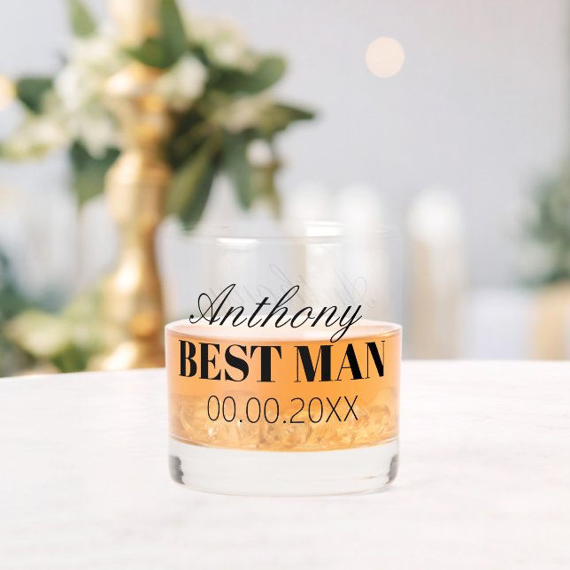 Best Man whiskey drinking glass wedding favour gif (Insitu (Wedding))