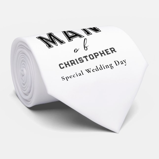 Best Man White Tie (Rolled)