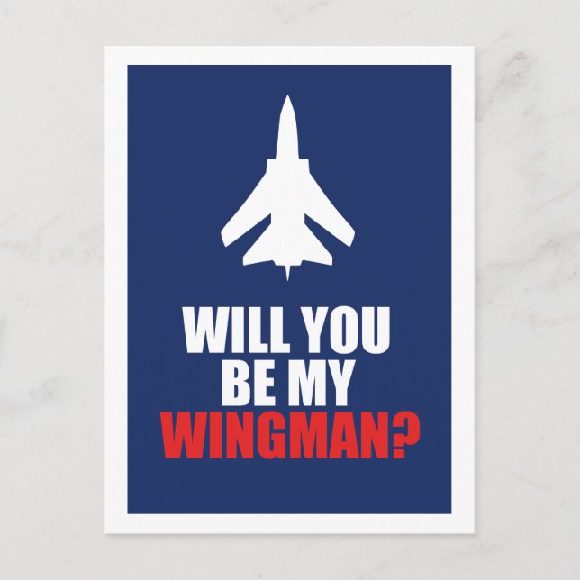 Best-man Will You Be My Wingman Postcard (Front)