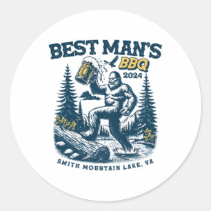 Best Man's Bbq Smith Mountain Lake Bigfoot Classic Round Sticker