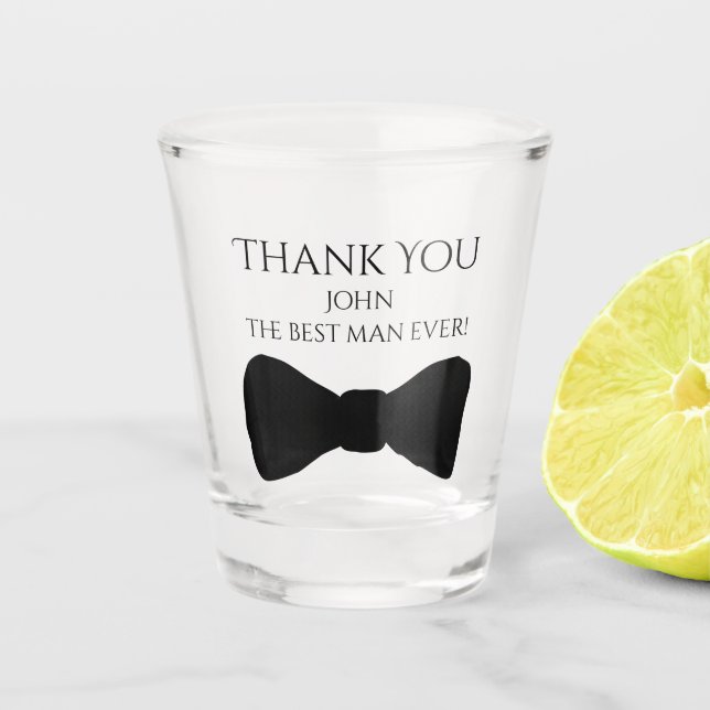 Best Mans Bow Tie Shot Glass (Front)